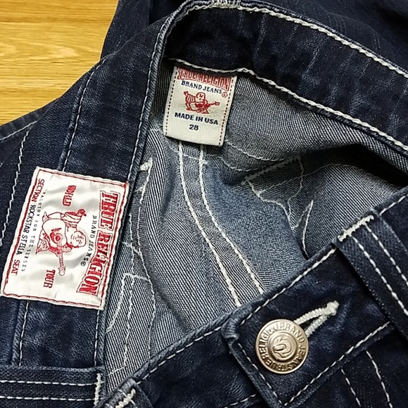 TRUE RELIGION ROCKSTAR STELLA, DARK WASH, SKINNY GIRLS JEANS 28x30 - Picture 6 of 8